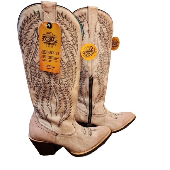 Corral Rose Pink Cowboy  Cowgirl Boots Size 8 E1447 - Picture 3 of 16